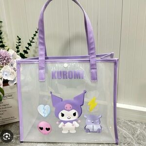 Kuromi Clear Tote Bag with Purple Accents